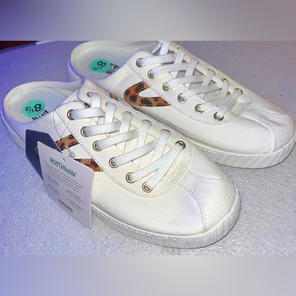 *new* Tretorn White/Leopard Easy Nylite Mule Sneaker - Picture 5 of 8